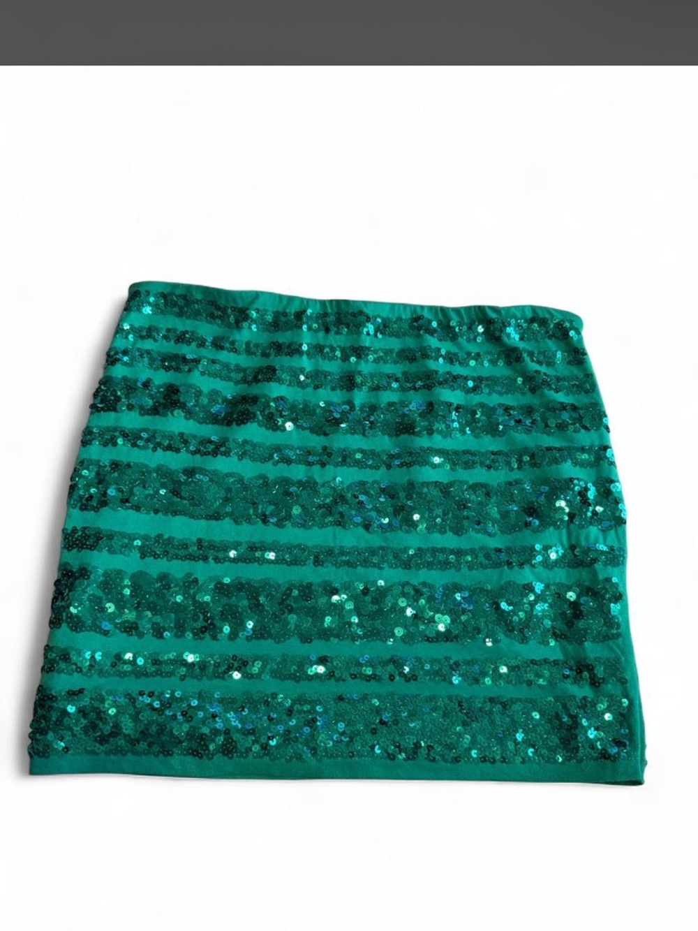 Wet Seal Teal Sequin Stripe Mini Skirt